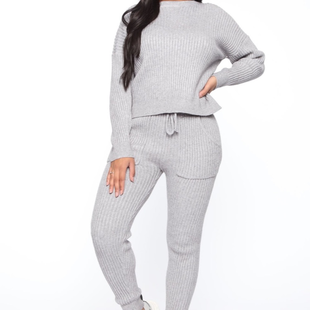 Gray sweater set